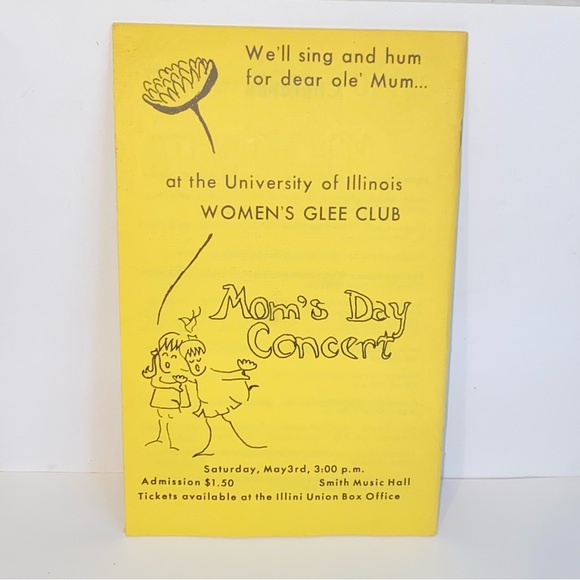 Rare Vintage 1969 University of Illinois Women's Glee Club Mother's Day Concert - Picture 6 of 7